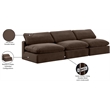 Meridian Furniture Comfy Brown Velvet 3-Pc. Modular Sofa