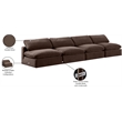 Meridian Furniture Comfy Brown Velvet 4-Pc. Modular Sofa