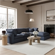 Meridian Furniture Comfy Navy Linen Textured Fabric 4-Pc. Modular Sectional
