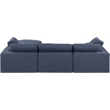 Meridian Furniture Comfy Navy Linen Textured Fabric 4-Pc. Modular Sectional