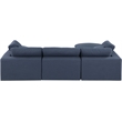 Meridian Furniture Comfy Navy Linen Textured Fabric 4-Pc. Modular Sectional
