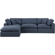 Meridian Furniture Comfy Navy Linen Textured Fabric 4-Pc. Modular Sectional