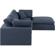 Meridian Furniture Comfy Navy Linen Textured Fabric 4-Pc. Modular Sectional