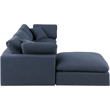 Meridian Furniture Comfy Navy Linen Textured Fabric 4-Pc. Modular Sectional