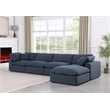 Meridian Furniture Comfy Navy Linen Textured Fabric 5-Pc. Modular Sectional