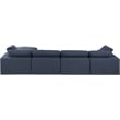 Meridian Furniture Comfy Navy Linen Textured Fabric 5-Pc. Modular Sectional