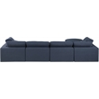 Meridian Furniture Comfy Navy Linen Textured Fabric 5-Pc. Modular Sectional