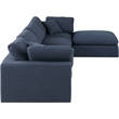 Meridian Furniture Comfy Navy Linen Textured Fabric 5-Pc. Modular Sectional