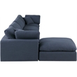 Meridian Furniture Comfy Navy Linen Textured Fabric 5-Pc. Modular Sectional