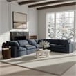 Meridian Furniture Comfy Navy Linen Textured Fabric 6-Pc. Modular Sectional