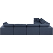 Meridian Furniture Comfy Navy Linen Textured Fabric 6-Pc. Modular Sectional
