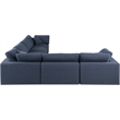 Meridian Furniture Comfy Navy Linen Textured Fabric 6-Pc. Modular Sectional