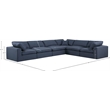 Meridian Furniture Comfy Navy Linen Textured Fabric 6-Pc. Modular Sectional