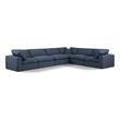 Meridian Furniture Comfy Navy Linen Textured Fabric 6-Pc. Modular Sectional