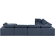 Meridian Furniture Comfy Navy Linen Textured Fabric 7-Pc. Modular Sectional