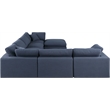 Meridian Furniture Comfy Navy Linen Textured Fabric 7-Pc. Modular Sectional