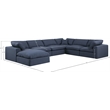 Meridian Furniture Comfy Navy Linen Textured Fabric 7-Pc. Modular Sectional