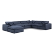 Meridian Furniture Comfy Navy Linen Textured Fabric 7-Pc. Modular Sectional