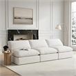 Meridian Furniture Comfy White Linen Textured Fabric 4-Pc. Modular Sofa