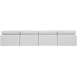 Meridian Furniture Comfy White Linen Textured Fabric 4-Pc. Modular Sofa