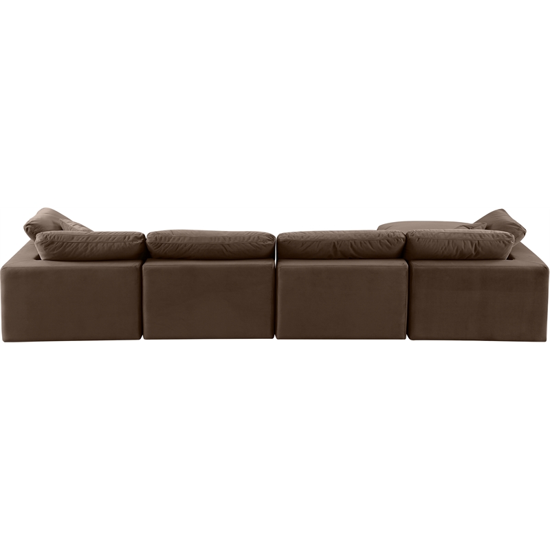 Meridian Furniture Comfy Brown Velvet 5-Pc. Modular Sectional