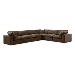 Meridian Furniture Comfy Brown Velvet 6-Pc. Modular Sectional