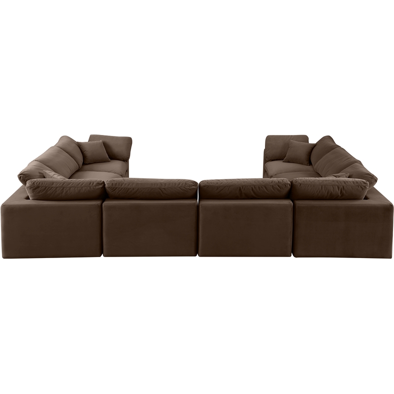Meridian Furniture Comfy Brown Velvet 8-Pc. Modular Sectional