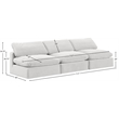 Meridian Furniture Comfy Cream Velvet 3-Pc. Modular Sofa