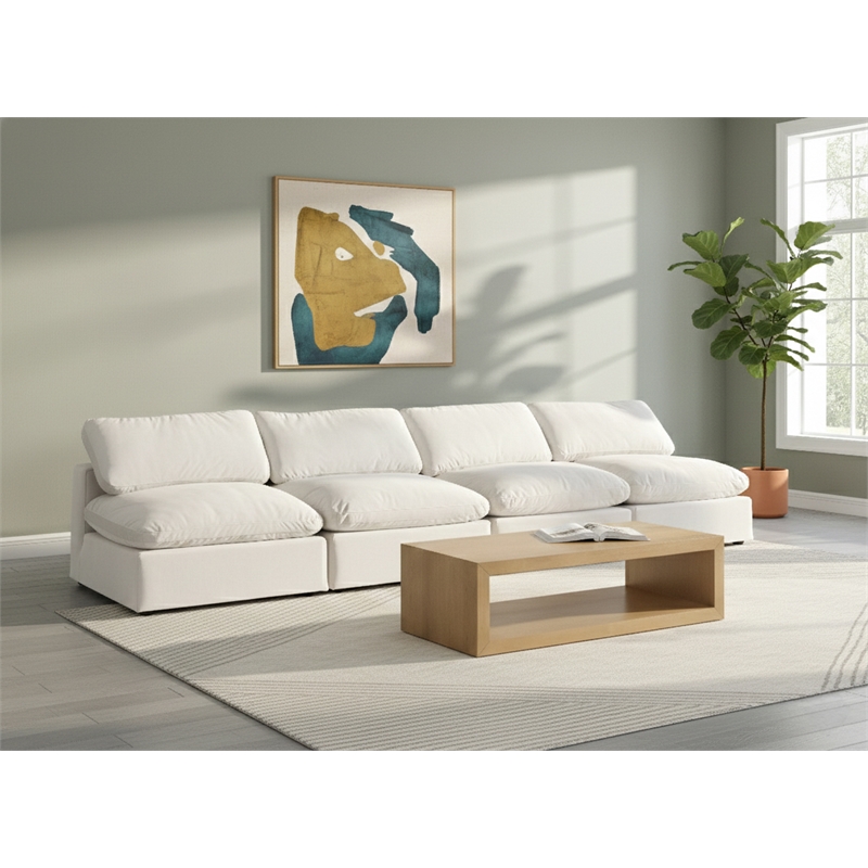 Meridian Furniture Comfy Cream Velvet 4-Pc. Modular Sofa