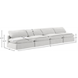 Meridian Furniture Comfy Cream Velvet 4-Pc. Modular Sofa