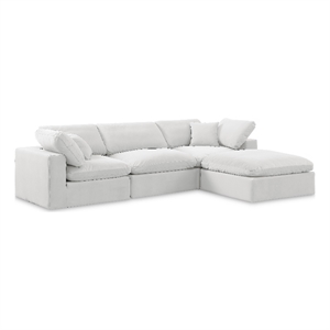 Meridian Furniture Comfy Cream Velvet 4-Pc. Modular Sectional
