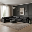 Meridian Furniture Comfy Black Vegan Leather 6-Pc. Modular Sectional