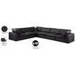 Meridian Furniture Comfy Black Vegan Leather 6-Pc. Modular Sectional