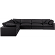Meridian Furniture Comfy Black Vegan Leather 6-Pc. Modular Sectional