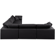 Meridian Furniture Comfy Black Vegan Leather 6-Pc. Modular Sectional