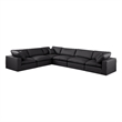 Meridian Furniture Comfy Black Vegan Leather 6-Pc. Modular Sectional