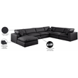 Meridian Furniture Comfy Black Vegan Leather 7-Pc. Modular Sectional