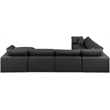 Meridian Furniture Comfy Black Vegan Leather 7-Pc. Modular Sectional