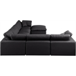 Meridian Furniture Comfy Black Vegan Leather 7-Pc. Modular Sectional