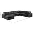 Meridian Furniture Comfy Black Vegan Leather 7-Pc. Modular Sectional