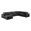 Meridian Furniture Comfy Black Vegan Leather 7-Pc. Modular Sectional
