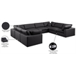 Meridian Furniture Comfy Black Vegan Leather 8-Pc. Modular Sectional