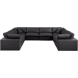 Meridian Furniture Comfy Black Vegan Leather 8-Pc. Modular Sectional