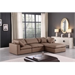 Meridian Furniture Comfy Brown Vegan Leather 4-Pc. Modular Sectional