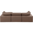 Meridian Furniture Comfy Brown Vegan Leather 4-Pc. Modular Sectional