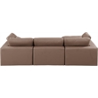 Meridian Furniture Comfy Brown Vegan Leather 4-Pc. Modular Sectional
