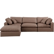 Meridian Furniture Comfy Brown Vegan Leather 4-Pc. Modular Sectional
