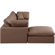 Meridian Furniture Comfy Brown Vegan Leather 4-Pc. Modular Sectional