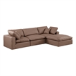 Meridian Furniture Comfy Brown Vegan Leather 4-Pc. Modular Sectional