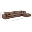 Meridian Furniture Comfy Brown Vegan Leather 5-Pc. Modular Sectional